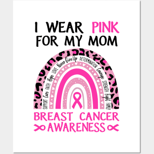 Breast Cancer I Wear Read For My Mom Grandma Sister Personalized Posters and Art